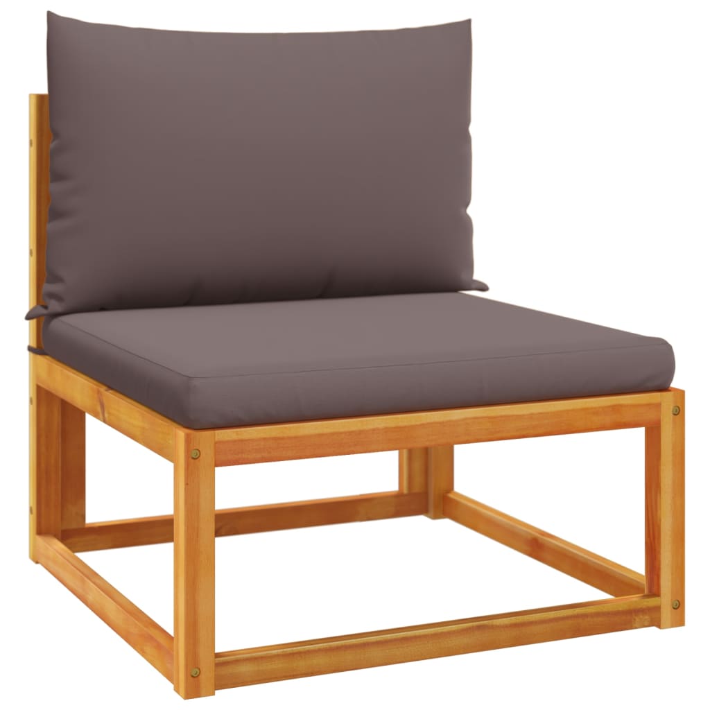 6 pcs conjunto de sofás de jardim com almofadões acácia maciça - Image 4