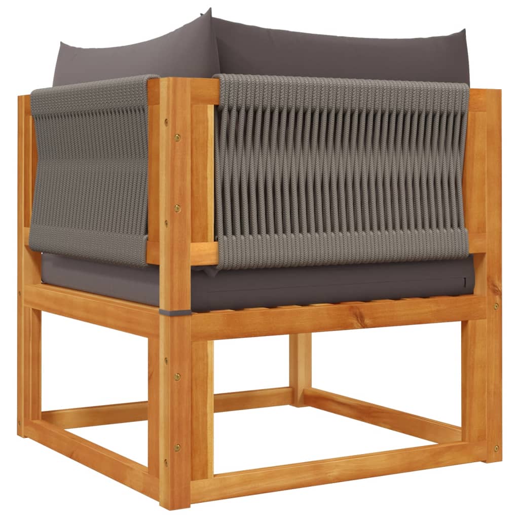 6 pcs conjunto de sofás de jardim com almofadões acácia maciça - Image 6