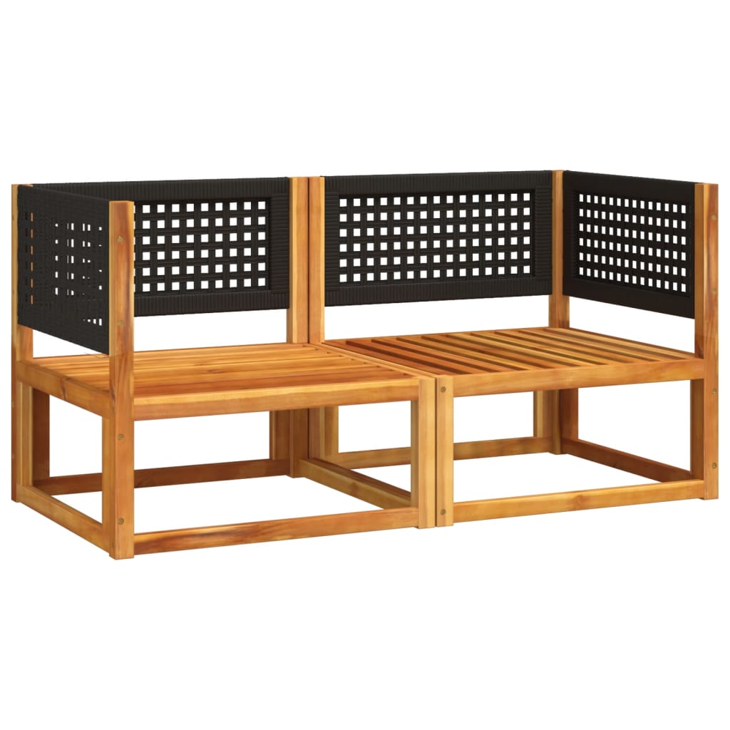 Sofás de canto p/ jardim 2 pcs c/ almofadões acácia maciça - Image 2