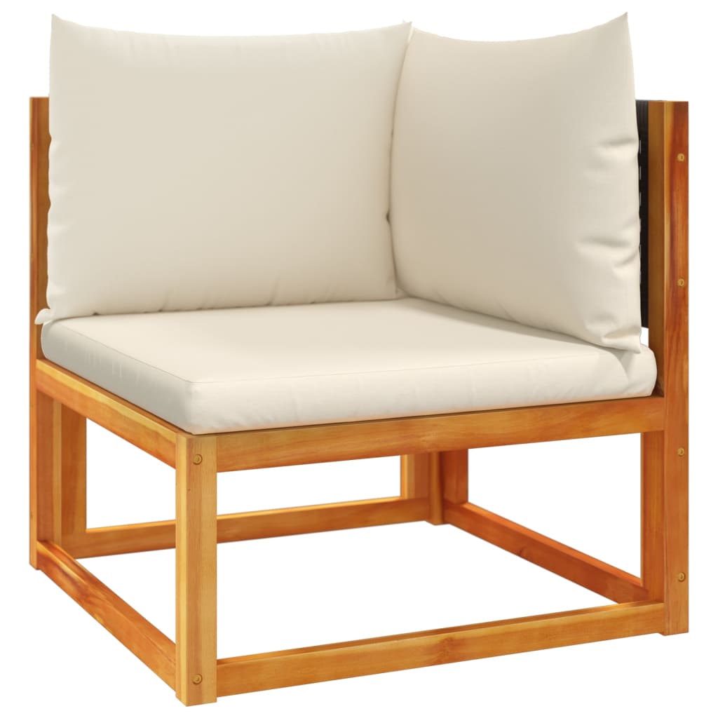 Sofás de canto p/ jardim 2 pcs c/ almofadões acácia maciça - Image 3