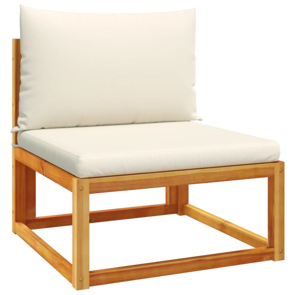 8 pcs conjunto de sofás de jardim com almofadões acácia maciça - Image 4