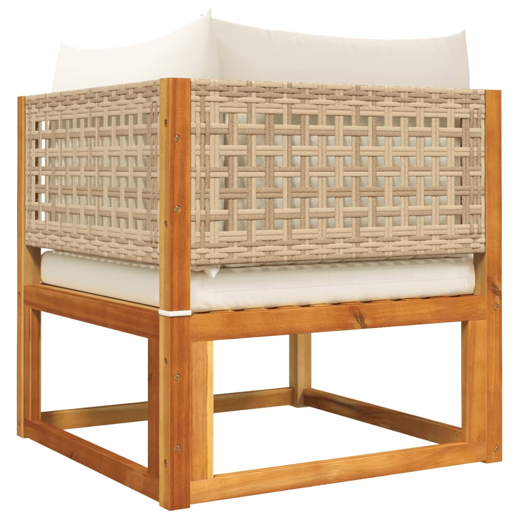 8 pcs conjunto de sofás de jardim com almofadões acácia maciça - Image 8