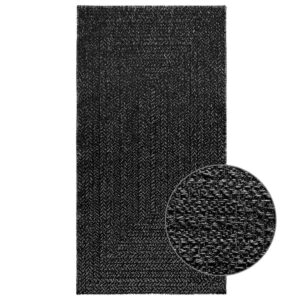 Tapete ZIZUR antracite 80x150 cm aspeto juta interior exterior