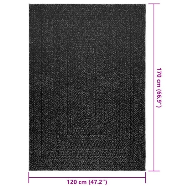 Tapete ZIZUR antracite 120x170 cm aspeto juta interior exterior - Image 8