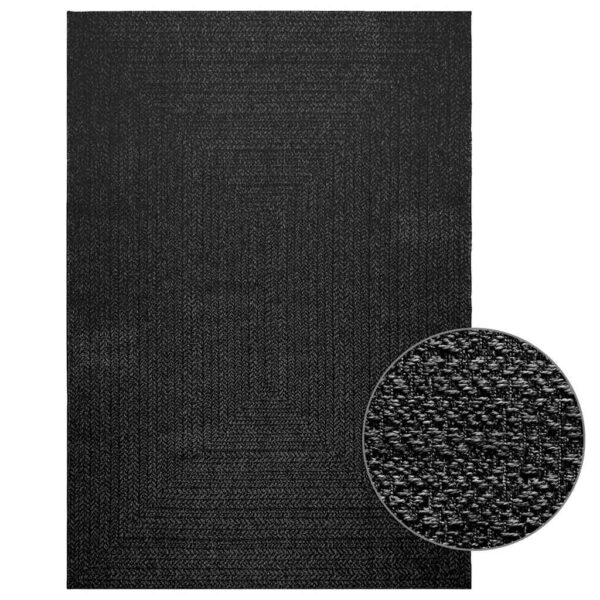 Tapete ZIZUR antracite 160x230 cm aspeto juta interior exterior