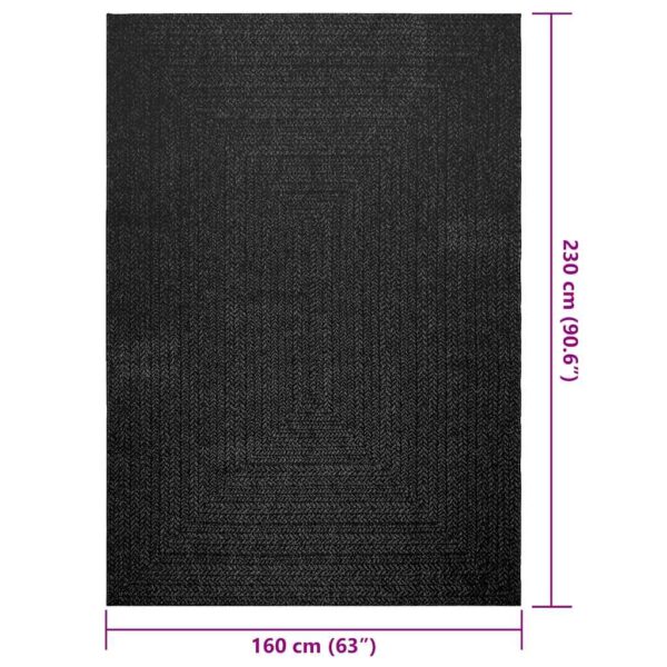 Tapete ZIZUR antracite 160x230 cm aspeto juta interior exterior - Image 9