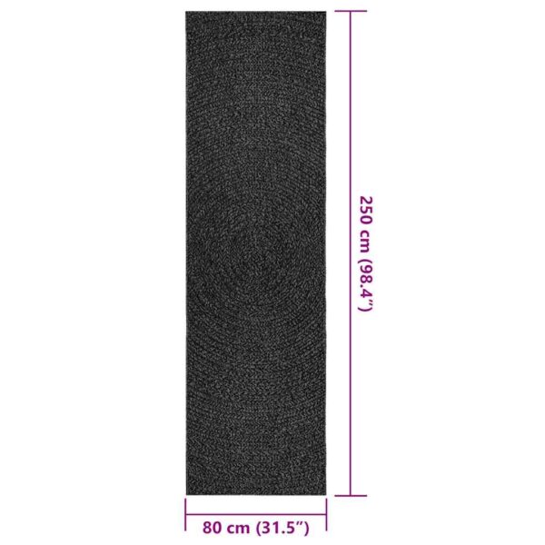 Tapete ZIZUR antracite 80x250cm aspeto juta interior exterior - Image 9