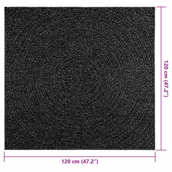 Tapete ZIZUR antracite 120x120 cm aspeto juta interior exterior - Image 9