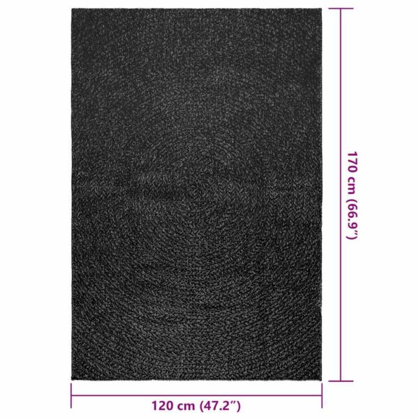 Tapete ZIZUR antracite 120x170 cm aspeto juta interior exterior - Image 9