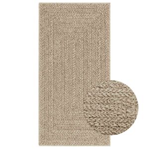 Tapete ZIZUR bege 60x110 cm aspeto de juta interior e exterior