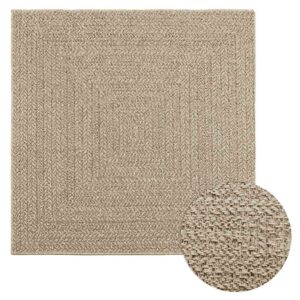Tapete ZIZUR bege 120x120 cm aspeto de juta interior e exterior