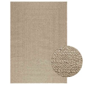 Tapete ZIZUR bege 140x200 cm aspeto de juta interior e exterior