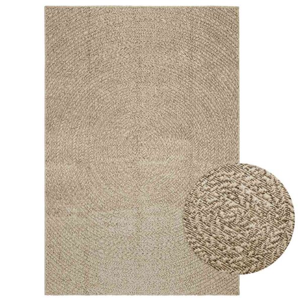 Tapete ZIZUR bege 140x200 cm aspeto de juta interior e exterior
