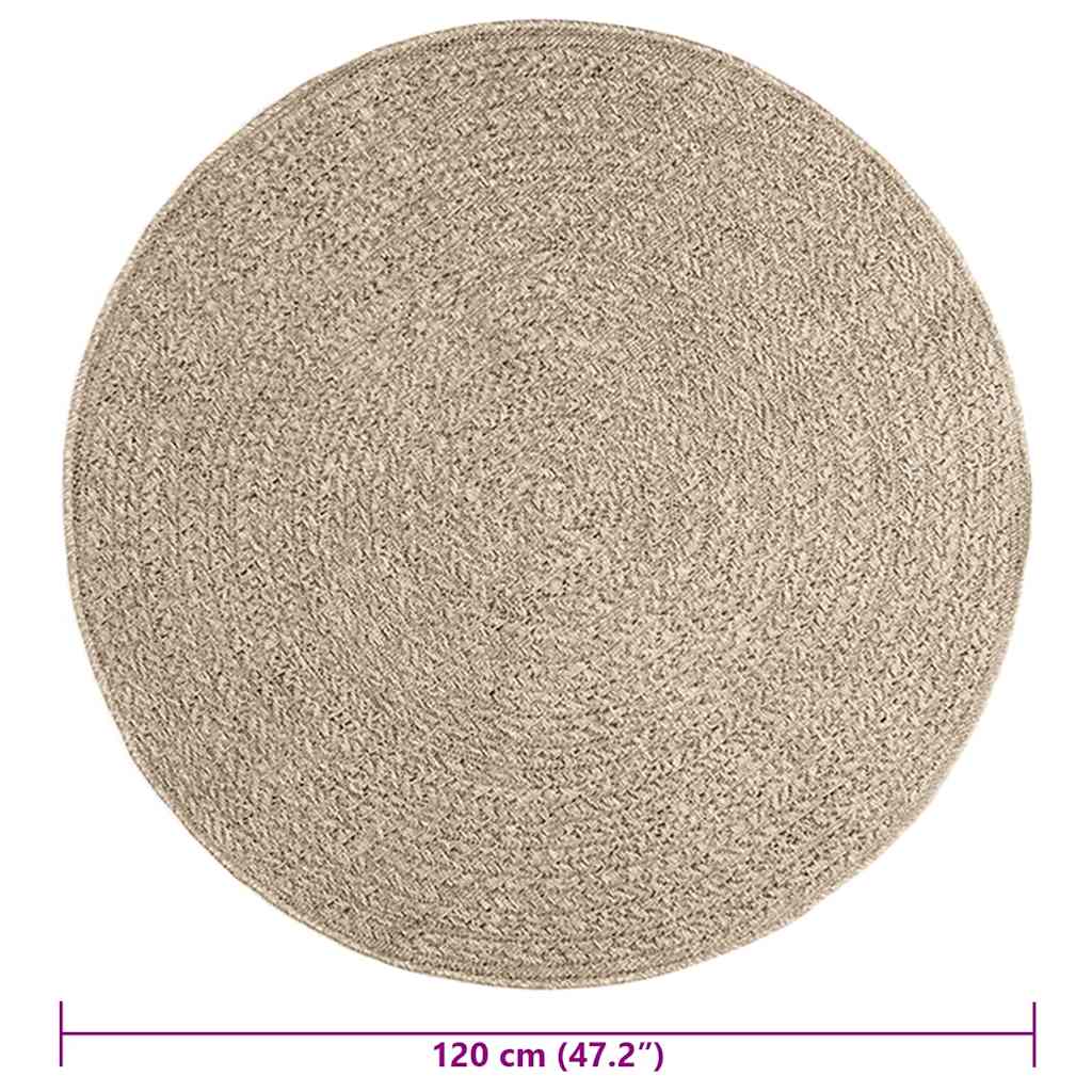 Tapete ZIZUR Beige Ø 120 cm aspeto de juta interior e exterior - Image 9