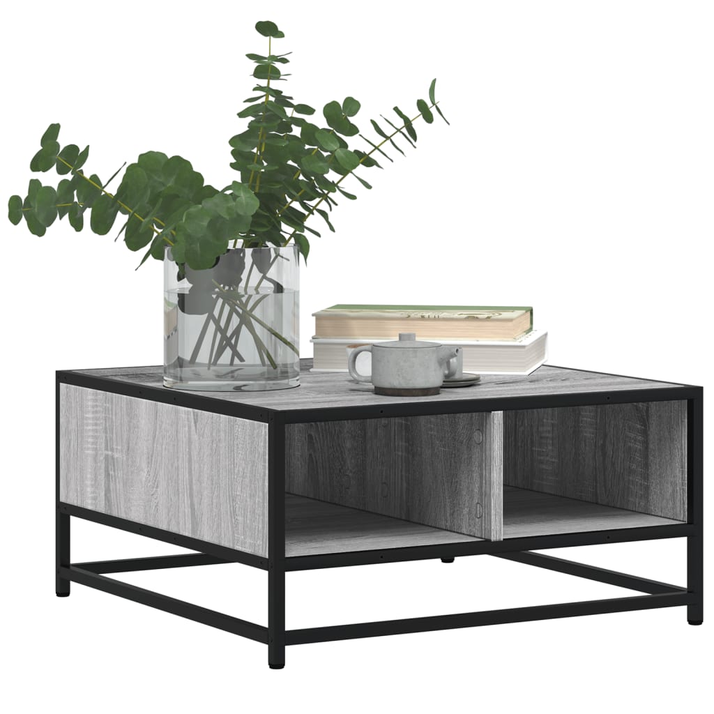 Mesa de centro derivados de madeira e metal cinzento sonoma - Image 3