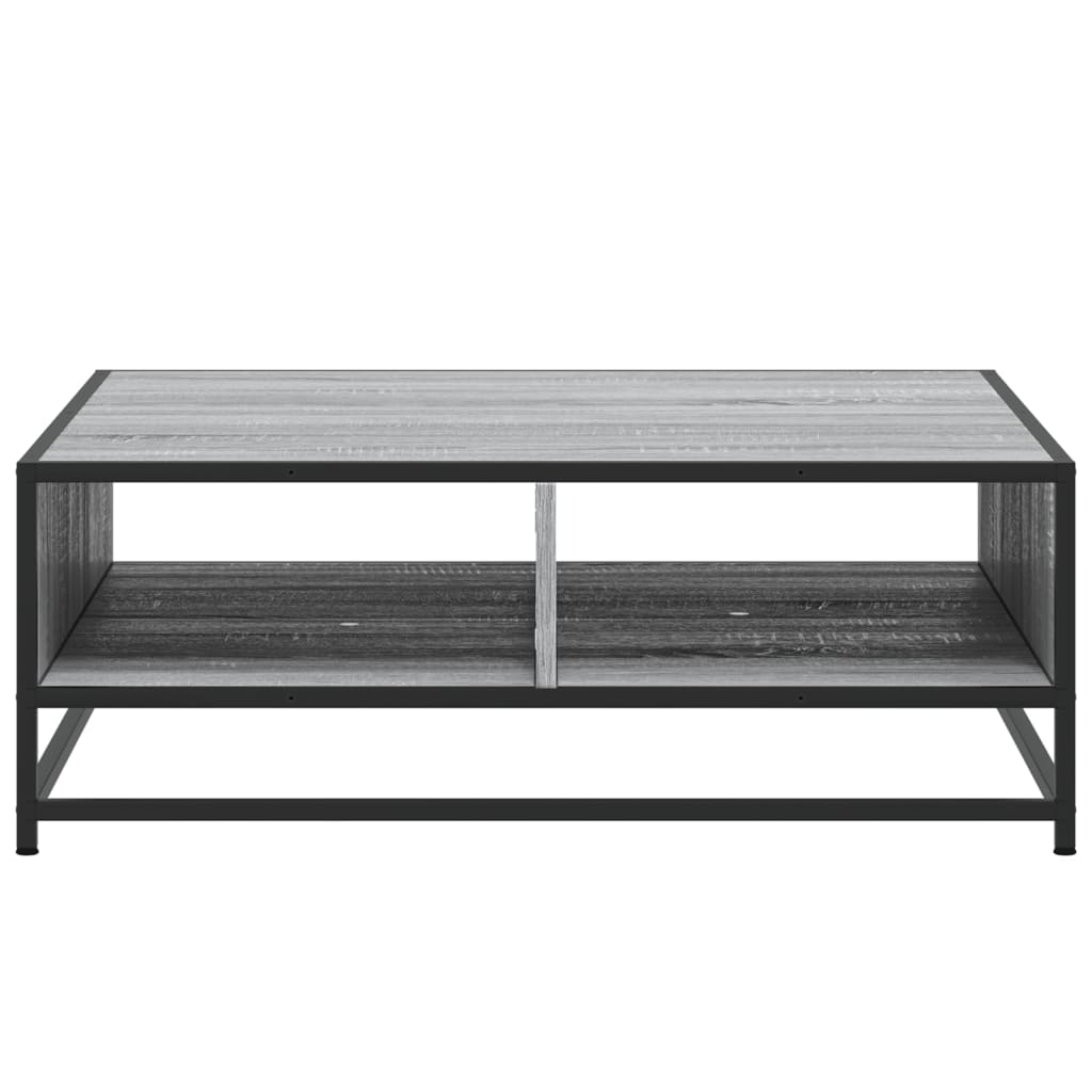 Mesa de centro 80x80x30 cm deriv. madeira/metal cinzento sonoma - Image 4