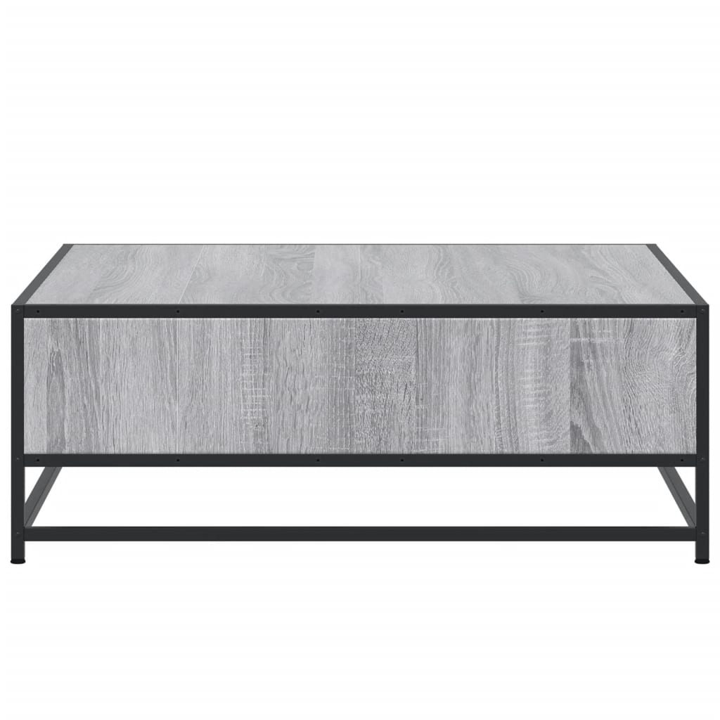 Mesa de centro 80x80x30 cm deriv. madeira/metal cinzento sonoma - Image 5