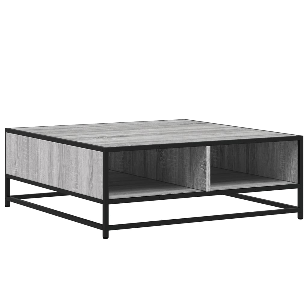 Mesa de centro 80x80x30 cm deriv. madeira/metal cinzento sonoma - Image 6