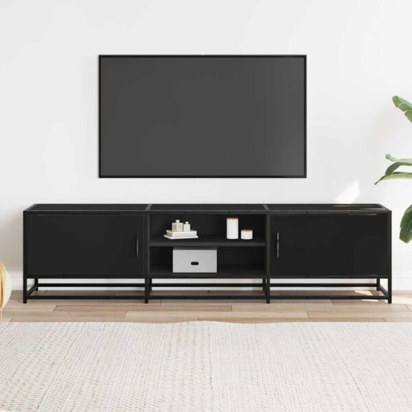 Móvel para TV 160x35x41 cm derivados de madeira/metal preto - Image 2