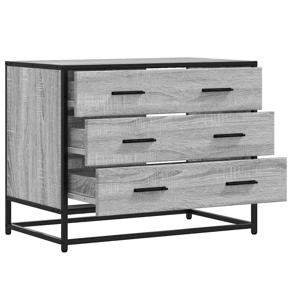 Armário de gavetas 70x41x56 cm deriv. madeira cinzento sonoma - Image 4