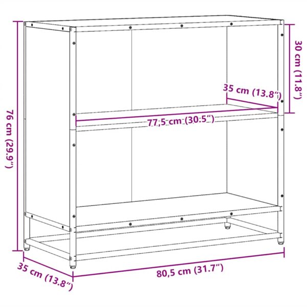 Estante 80,5x35x76 cm derivados de madeira cinzento sonoma - Image 8