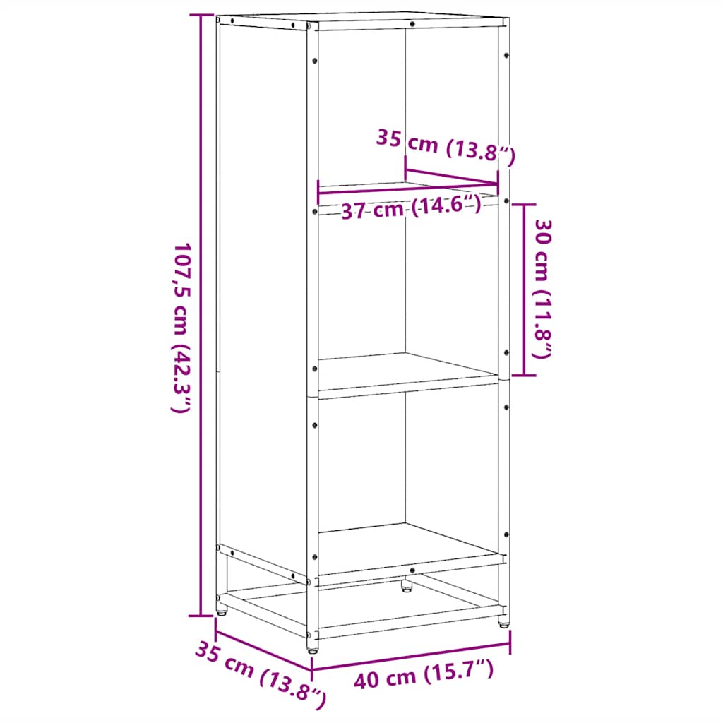 Estante 40x35x107,5 cm derivados de madeira cinzento sonoma - Image 8
