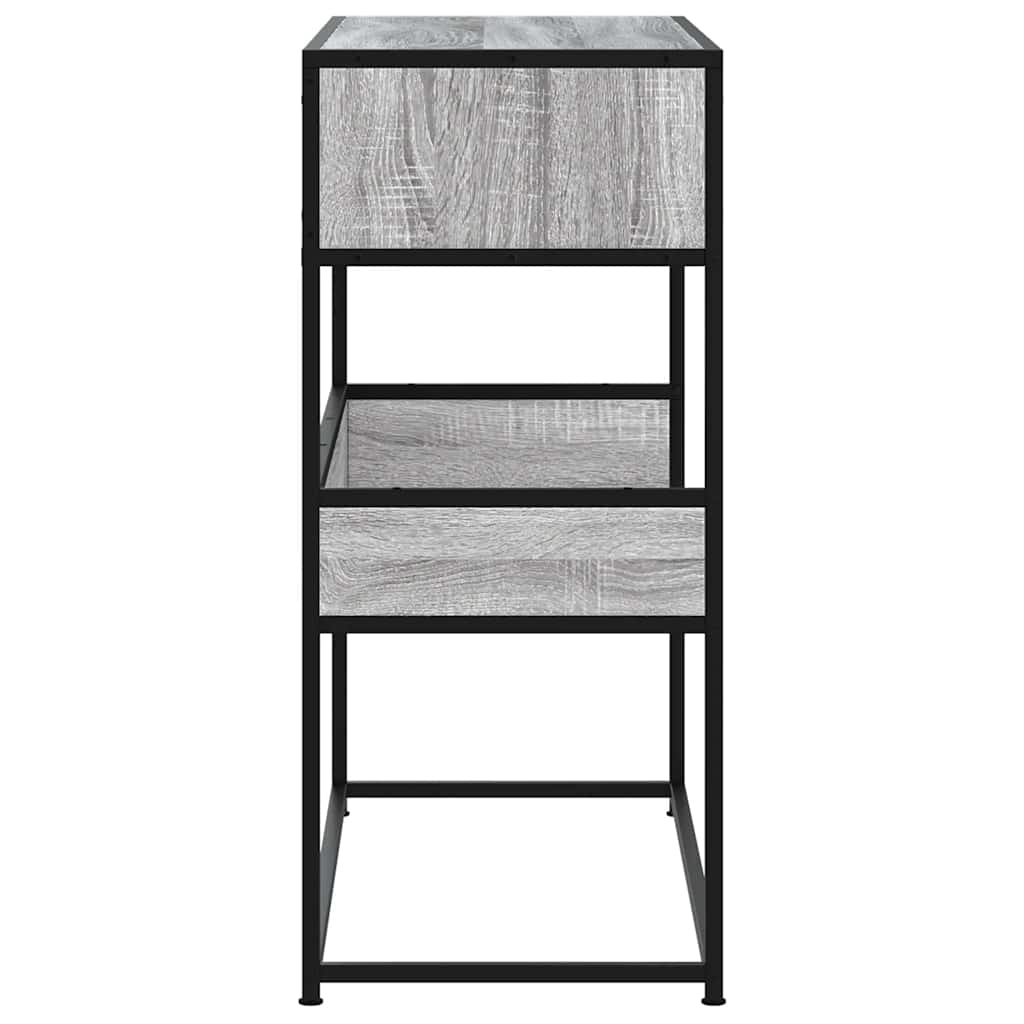 Mesa consola 90x35x80 cm derivados de madeira cinzento sonoma - Image 4
