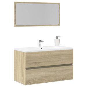 Armário de casa de banho com espelho 80x38,5x45 cm cor sonoma