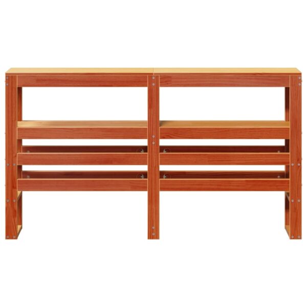 Cabeceira com prateleiras 150 cm pinho maciço castanho-mel - Image 2