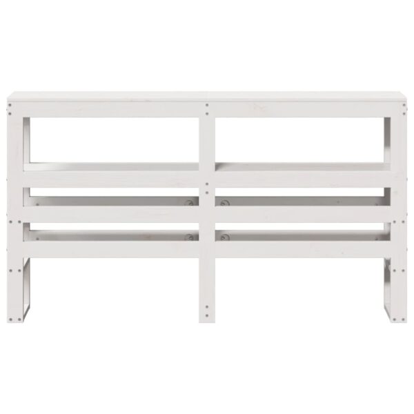 Cabeceira com prateleiras 140 cm madeira de pinho maciça branco - Image 2