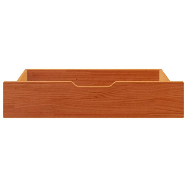Gavetas para cama 2 pcs 85x55x16 cm pinho maciço castanho-mel - Image 3