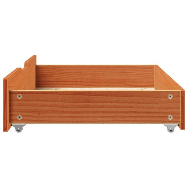 Gavetas para cama 2 pcs 85x55x16 cm pinho maciço castanho-mel - Image 5