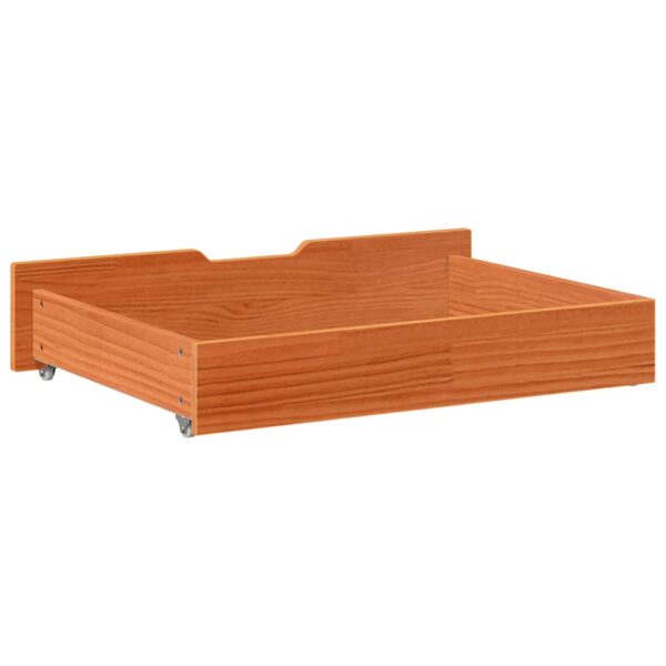 Gavetas para cama 2 pcs 85x55x16 cm pinho maciço castanho-mel - Image 6