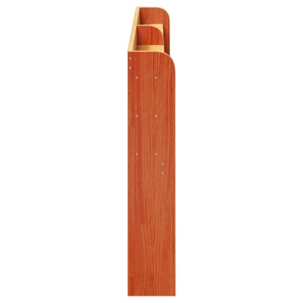 Cabeceira com prateleiras 200 cm pinho maciço castanho-mel - Image 3