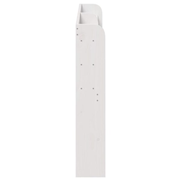 Cabeceira com prateleiras 160 cm madeira de pinho maciça branco - Image 3