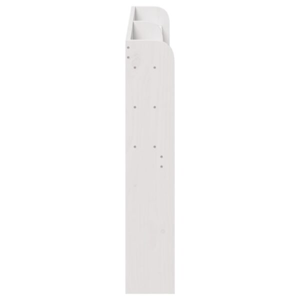 Cabeceira com prateleiras 135 cm madeira de pinho maciça branco - Image 3