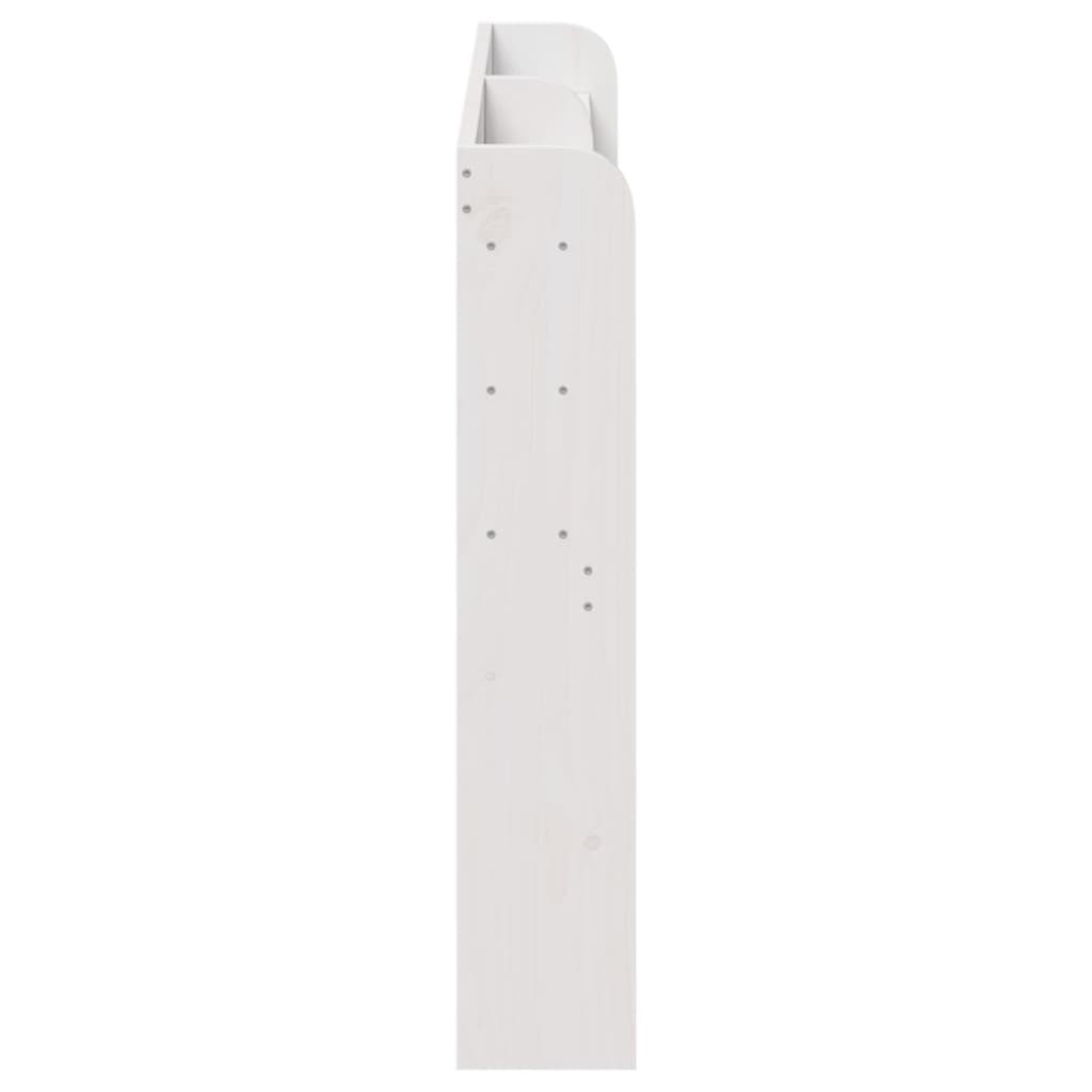 Cabeceira com prateleiras 120 cm madeira de pinho maciça branco - Image 3