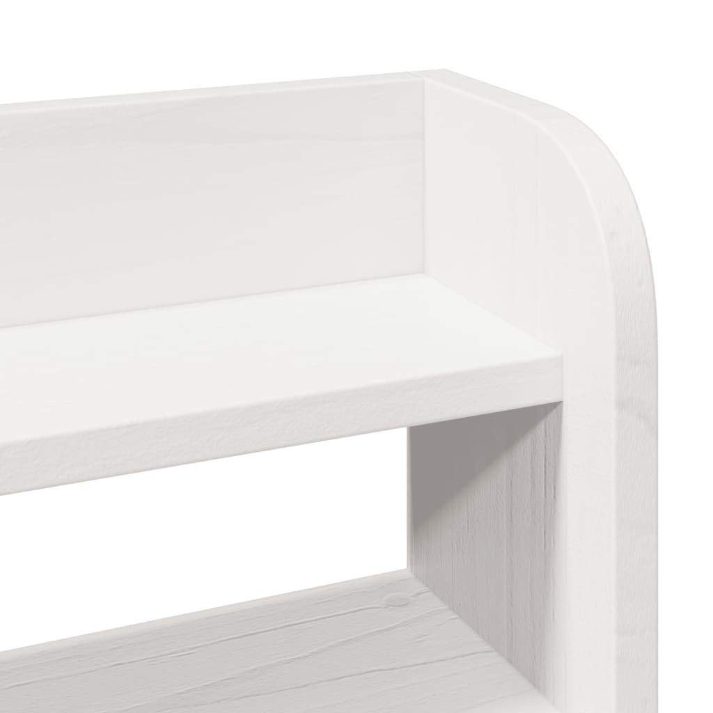 Cabeceira com prateleiras 120 cm madeira de pinho maciça branco - Image 6