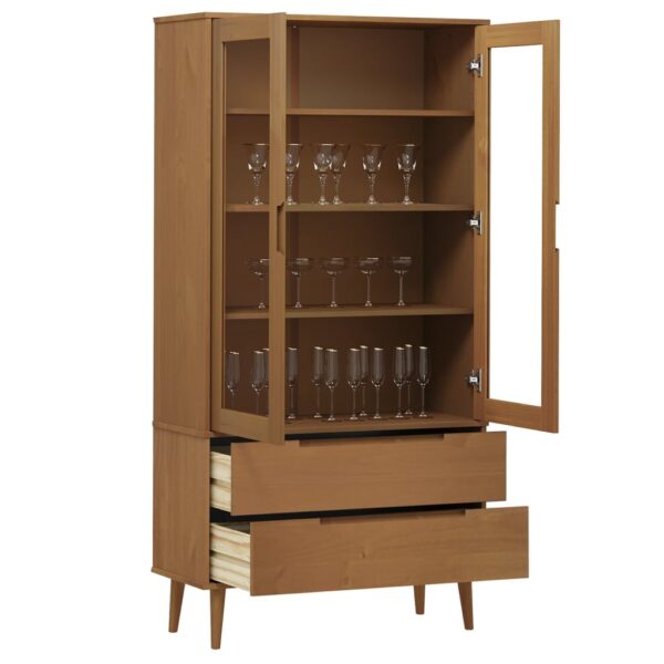 Vitrina MOLDE 90x35x175 cm pinho maciço castanho - Image 2