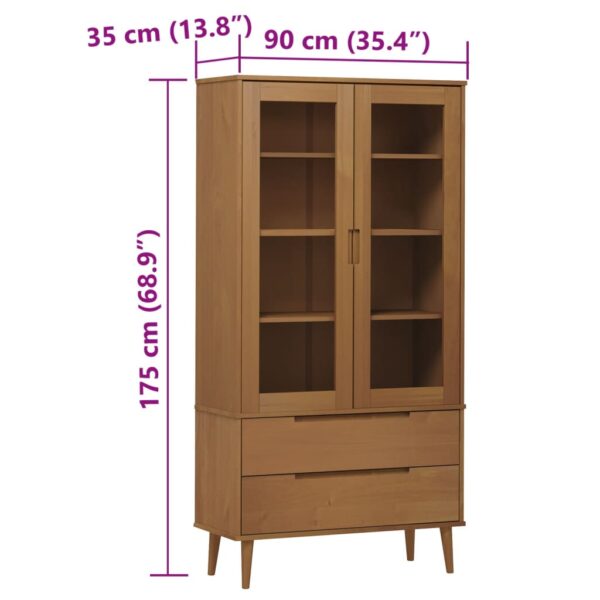 Vitrina MOLDE 90x35x175 cm pinho maciço castanho - Image 7