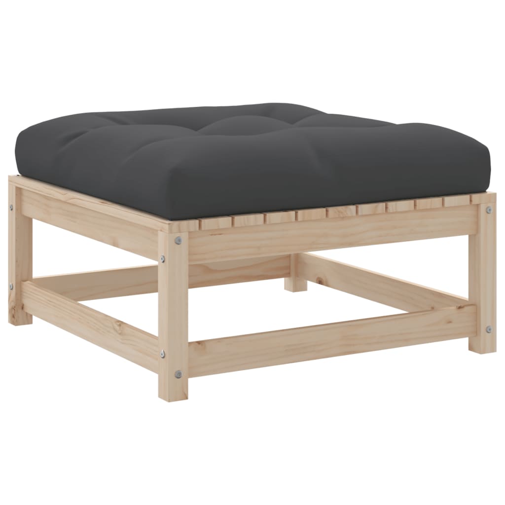 9 pcs conjunto sofás de jardim com almofadões pinho maciço - Image 9