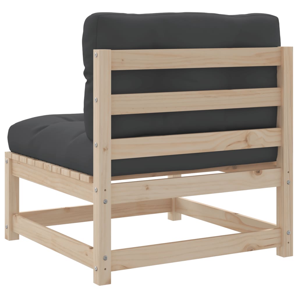 9 pcs conjunto sofás de jardim com almofadões pinho maciço - Image 5