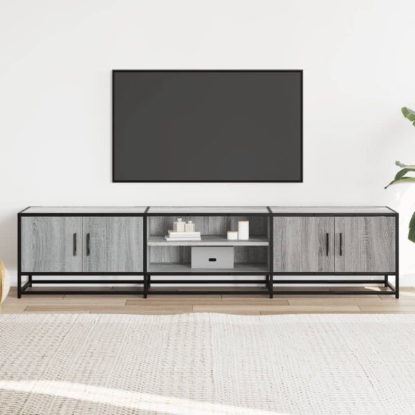 Móvel de TV 180x35x41 cm derivados de madeira cinzento sonoma - Image 2