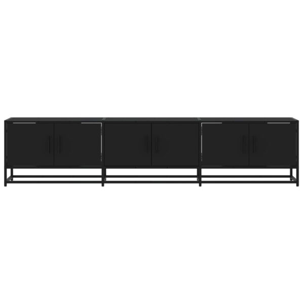 Móvel de TV 180x35x41 cm derivados de madeira preto - Image 3