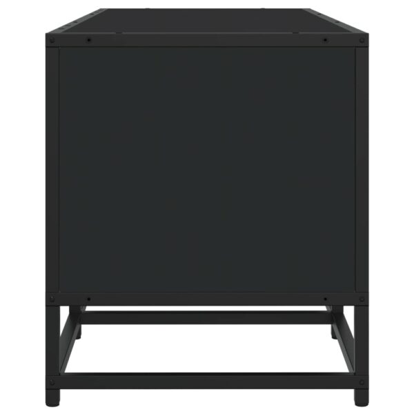 Móvel de TV 180x35x41 cm derivados de madeira preto - Image 4