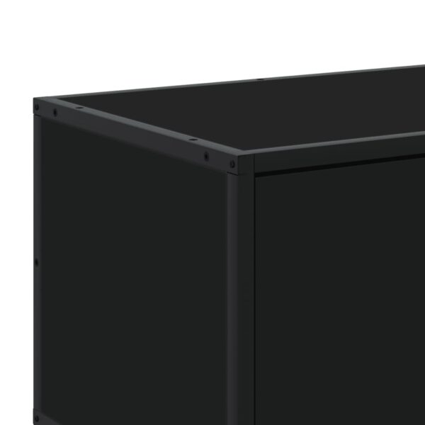 Móvel de TV 210x35x41 cm derivados de madeira preto - Image 7