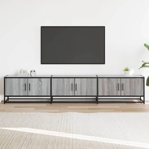 Móvel de TV 210x35x41 cm derivados de madeira cinzento sonoma - Image 2