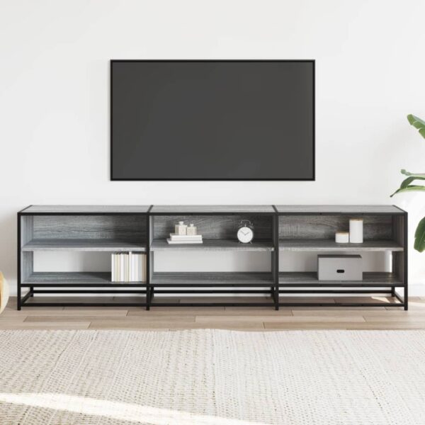 Móvel de TV 180x40x46 cm derivados de madeira cinzento sonoma - Image 2