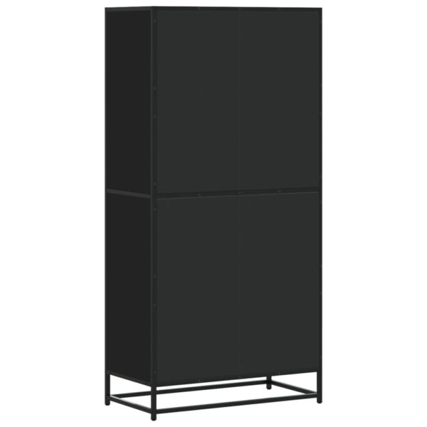 Armário alto 68x35x139 cm derivados de madeira preto - Image 5