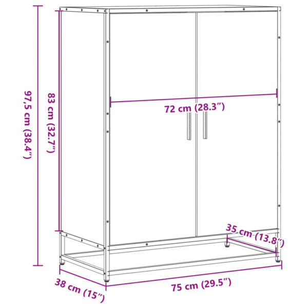 Sapateira 75x38x97,5 cm deriv. de madeira/metal carvalho sonoma - Image 9